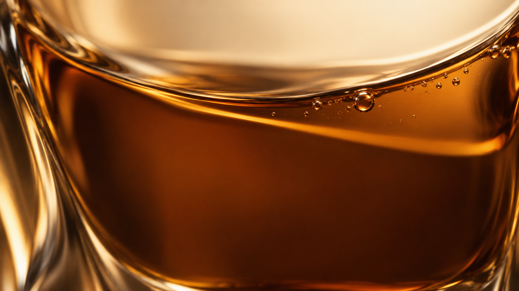 Amber light refracted through sculptural glass